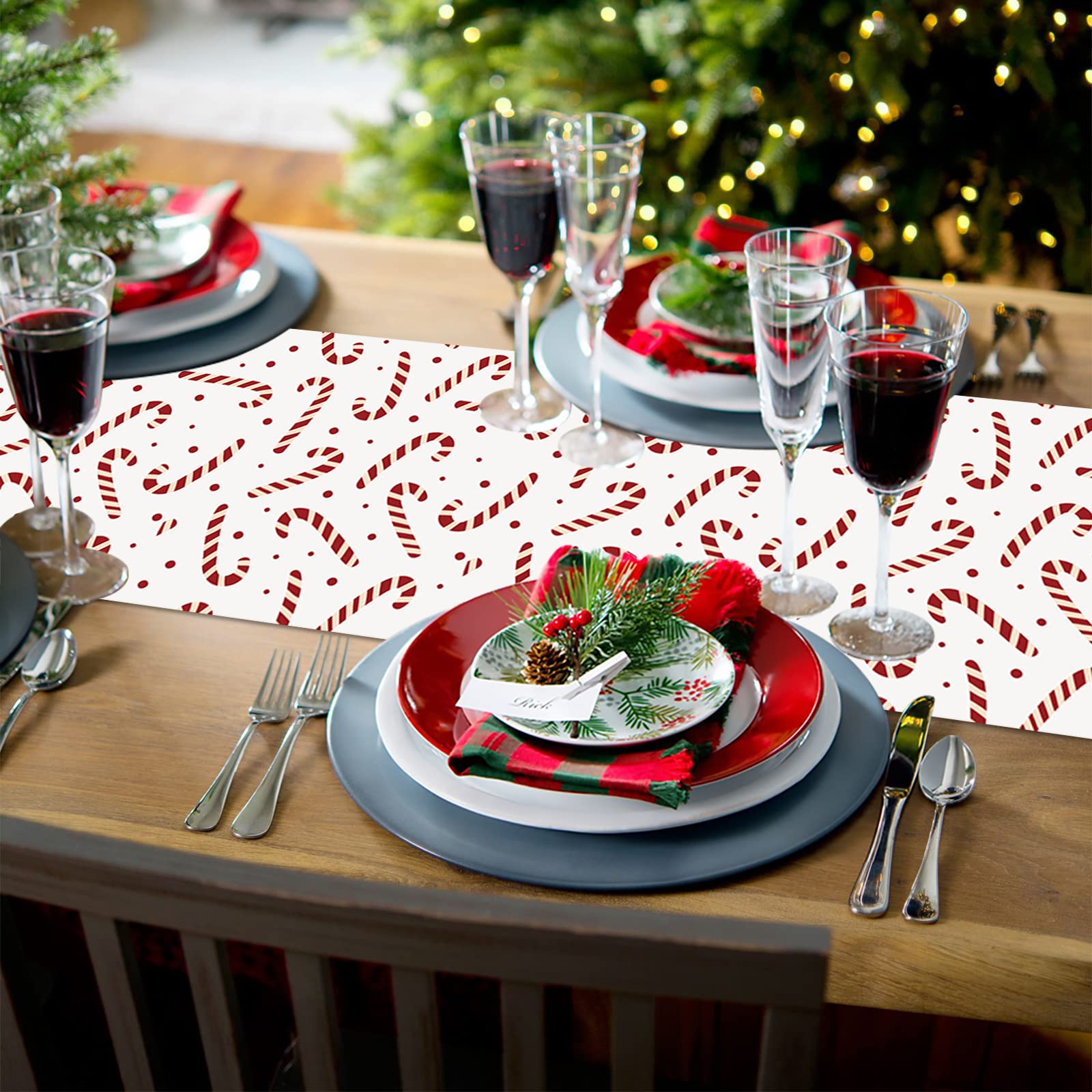 Amazon.com: Christmas Table Runner Dresser Scarves Candy Cane